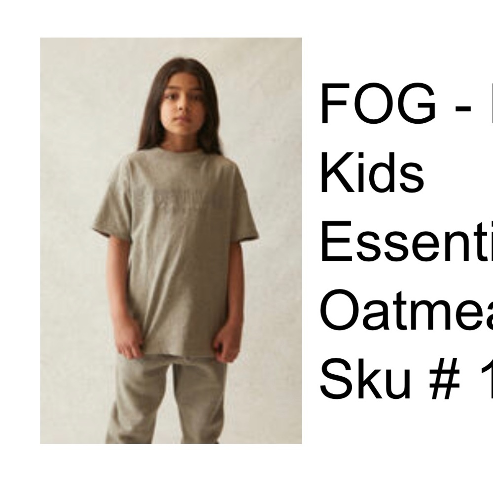 Fear Of God Kids 
Essentials Taupe T-Shirt